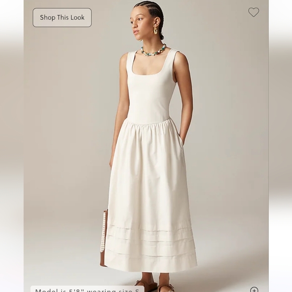 J Crew Drop-waist mixy dress Natural SZ XXS CJ497 NWT - Picture 1 of 10
